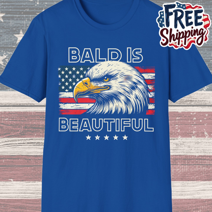 Patriot Collection - Bald Is Beautiful - USA Eagle T-Shirt