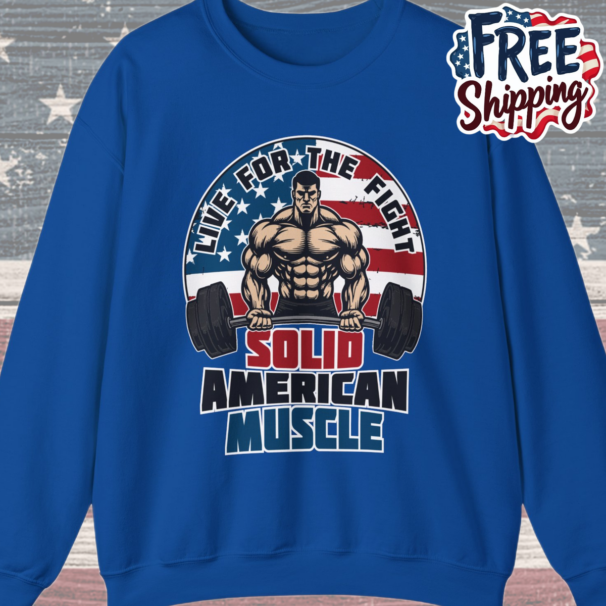 Solid American Muscle - Live for the Fight - Logo Sweatshirt