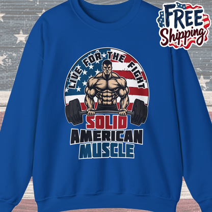 Solid American Muscle - Live for the Fight - Logo Sweatshirt