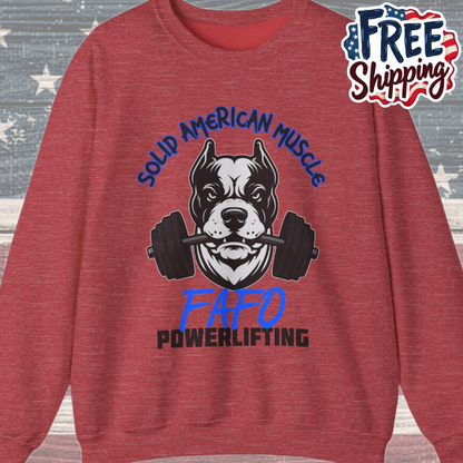 Solid American Muscle - FAFO Powerlifting - Mad Dog Sweatshirt