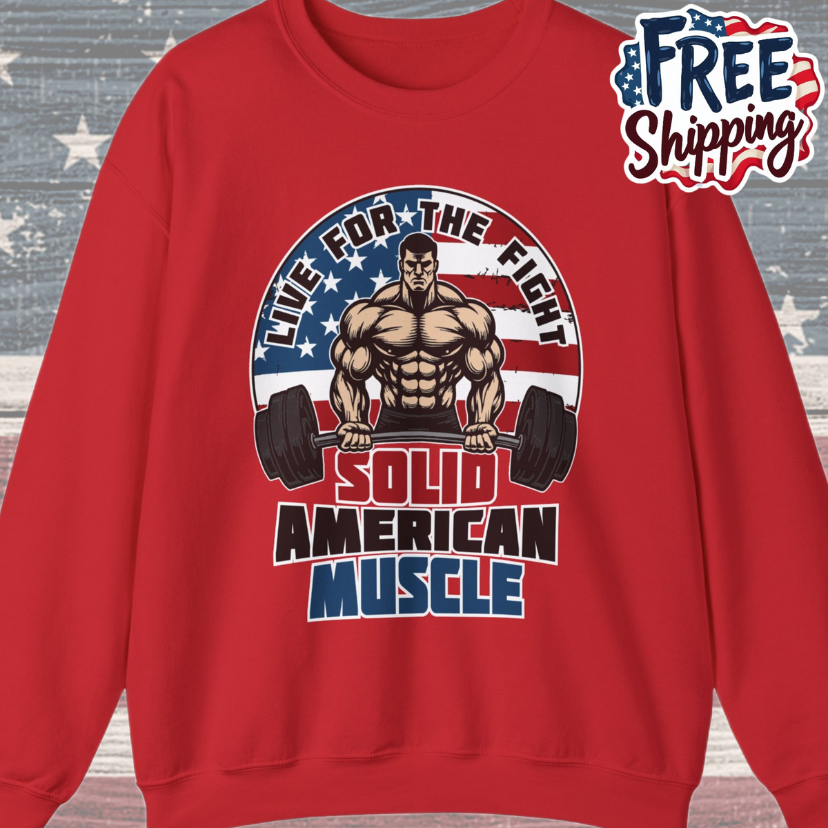 Solid American Muscle - Live for the Fight - Logo Sweatshirt