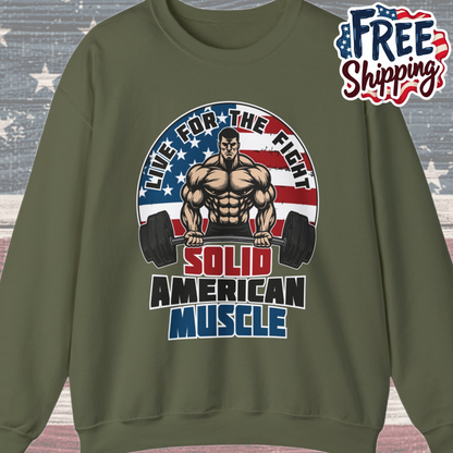 Solid American Muscle - Live for the Fight - Logo Sweatshirt