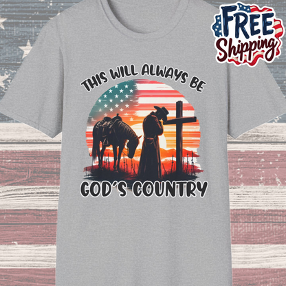 Patriot Collection - God's Country - Western Cross - T-Shirt