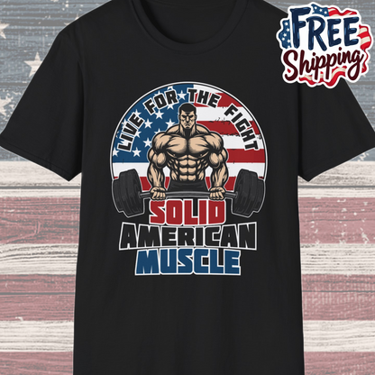Solid American Muscle - Live for the Fight - Logo T-Shirt