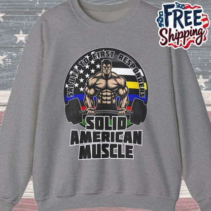Solid American Muscle - Salute to First Responders - Logo T-Shirt