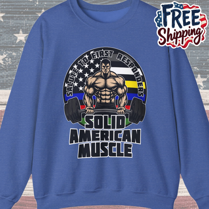 Solid American Muscle - Salute to First Responders - Logo T-Shirt