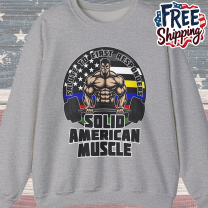 Solid American Muscle - Salute to First Responders - Logo T-Shirt