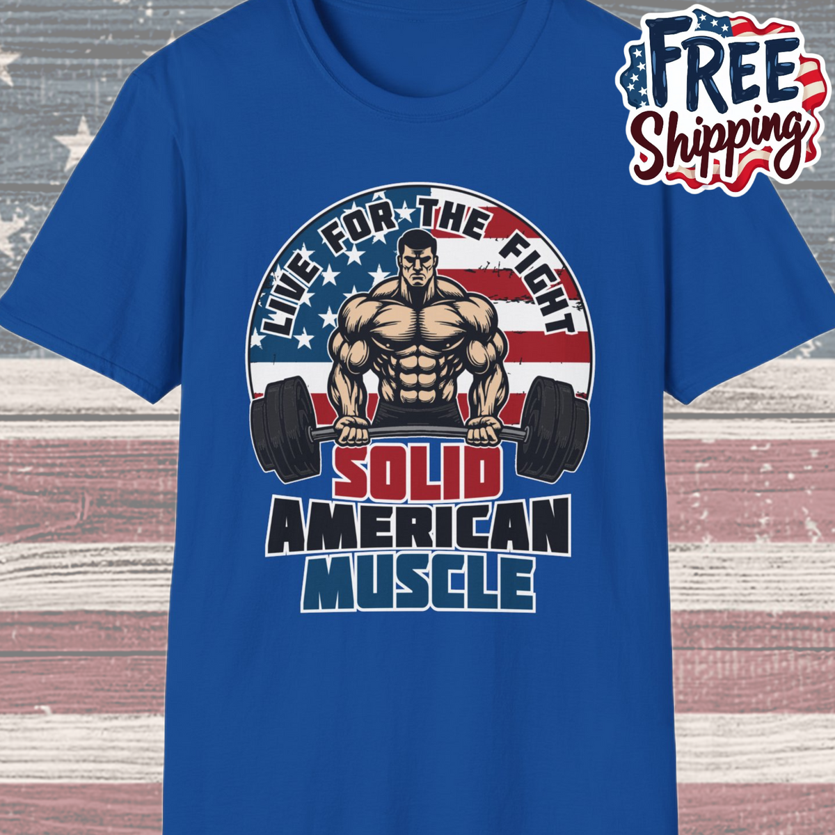 Solid American Muscle - Live for the Fight - Logo T-Shirt