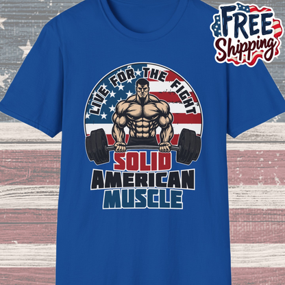 Solid American Muscle - Live for the Fight - Logo T-Shirt