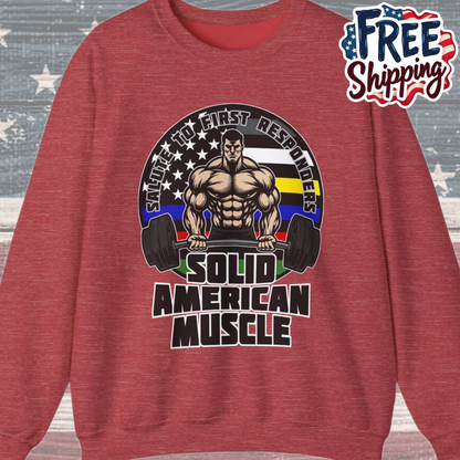 Solid American Muscle - Salute to First Responders - Logo T-Shirt