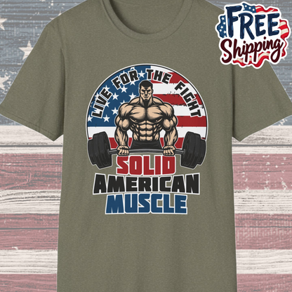 Solid American Muscle - Live for the Fight - Logo T-Shirt