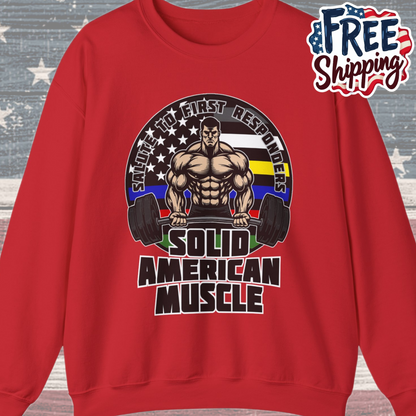 Solid American Muscle - Salute to First Responders - Logo T-Shirt