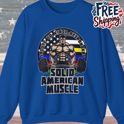 Solid American Muscle - Salute to First Responders - Logo T-Shirt