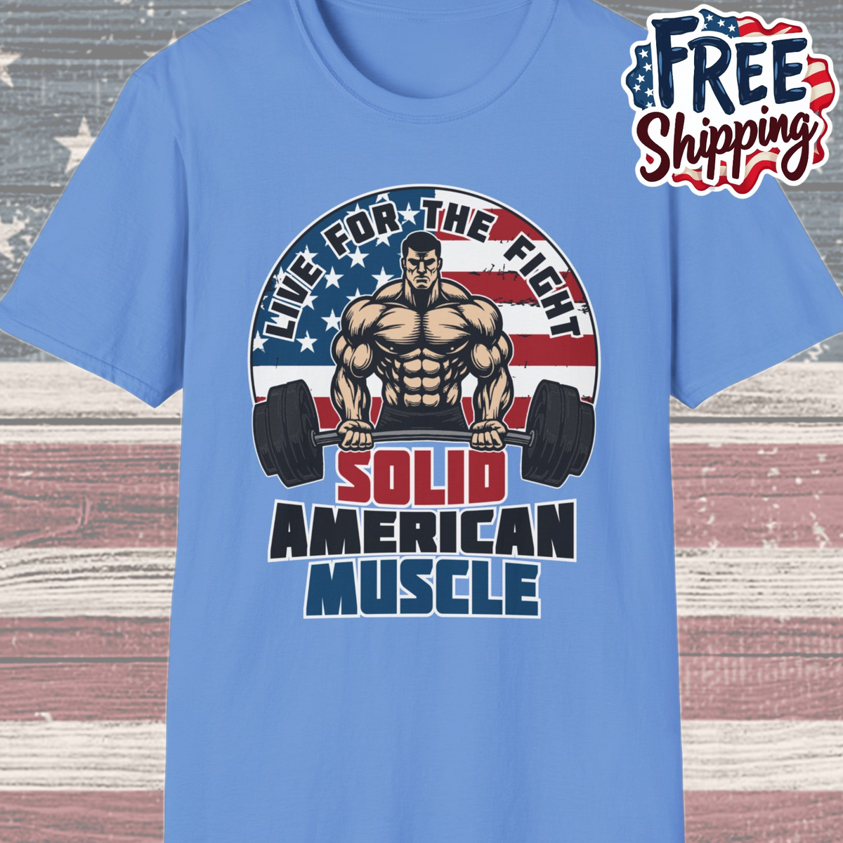 Solid American Muscle - Live for the Fight - Logo T-Shirt