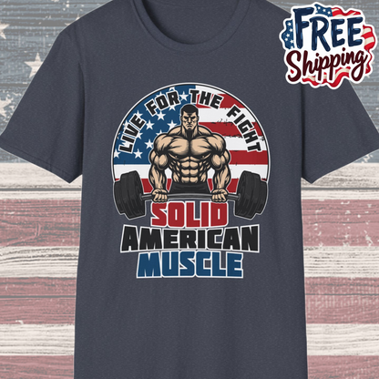 Solid American Muscle - Live for the Fight - Logo T-Shirt