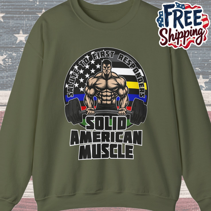 Solid American Muscle - Salute to First Responders - Logo T-Shirt