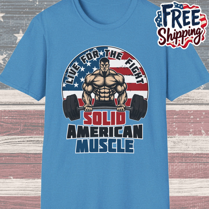 Solid American Muscle - Live for the Fight - Logo T-Shirt
