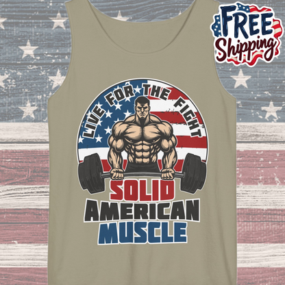 Solid American Muscle - Live For The Fight - Logo - Tank Top