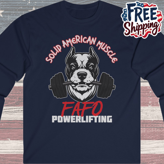 Solid American Muscle - FAFO Powerlifting - Mad Dog - Long Sleeve T-Shirt