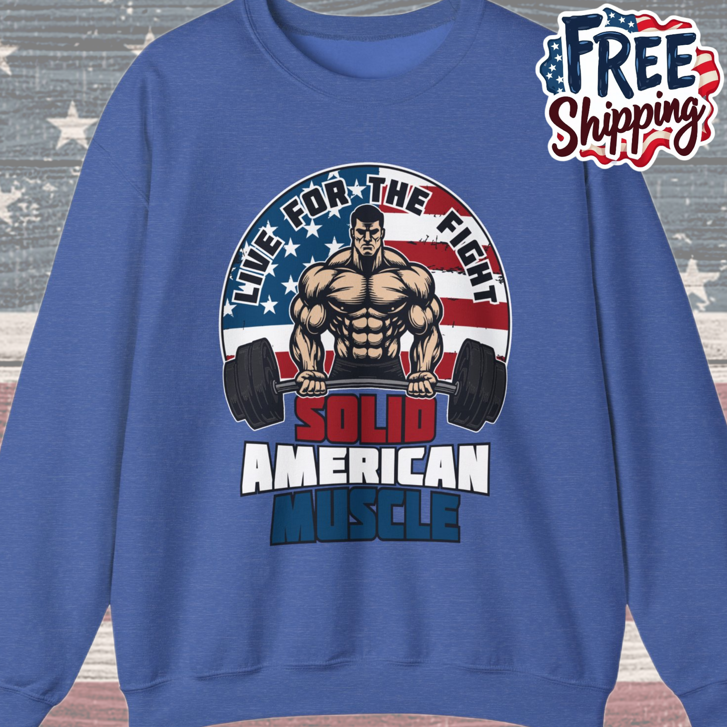Solid American Muscle - Live for the Fight - Logo Sweatshirt