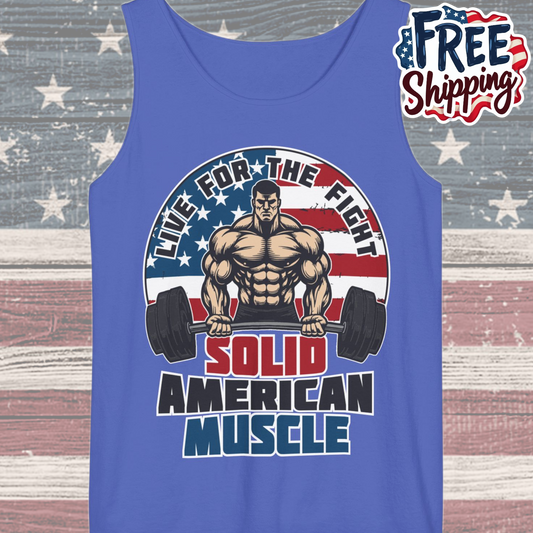 Solid American Muscle - Live For The Fight - Logo - Tank Top