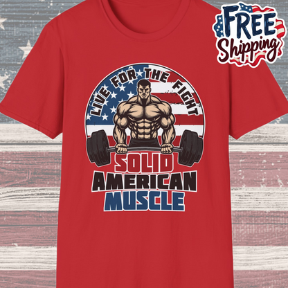 Solid American Muscle - Live for the Fight - Logo T-Shirt