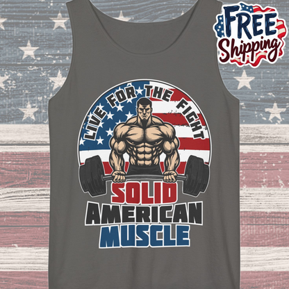 Solid American Muscle - Live For The Fight - Logo - Tank Top