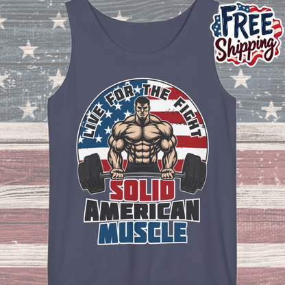 Solid American Muscle - Live For The Fight - Logo - Tank Top