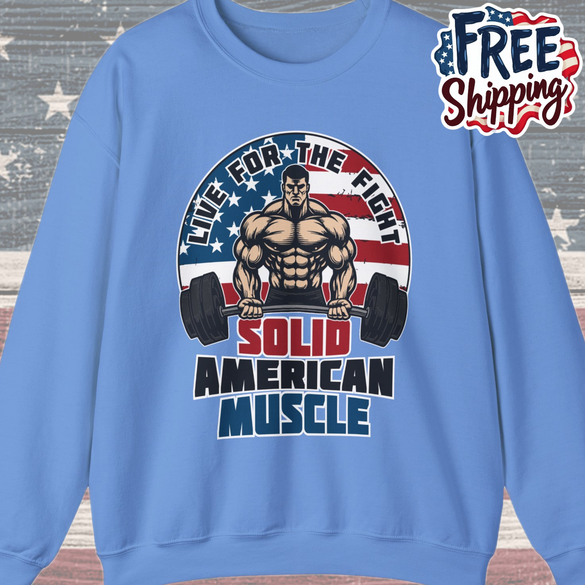 Solid American Muscle - Live for the Fight - Logo Sweatshirt