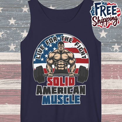 Solid American Muscle - Live For The Fight - Logo - Tank Top