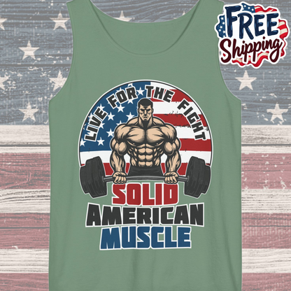 Solid American Muscle - Live For The Fight - Logo - Tank Top