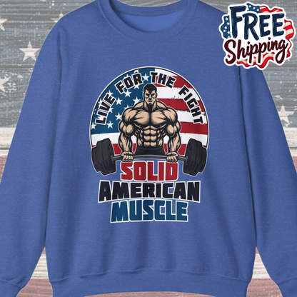 Solid American Muscle - Live for the Fight - Logo Sweatshirt
