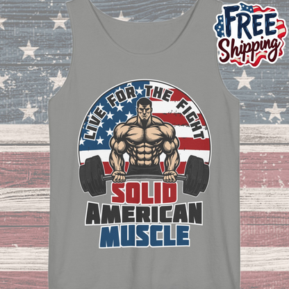 Solid American Muscle - Live For The Fight - Logo - Tank Top