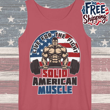 Solid American Muscle - Live For The Fight - Logo - Tank Top