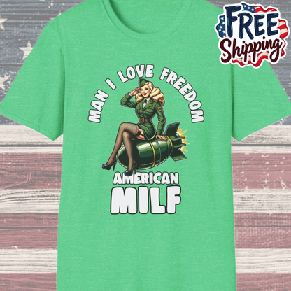 Patriot Collection - Man I Love Freedom - American MILF Pinup T-Shirt
