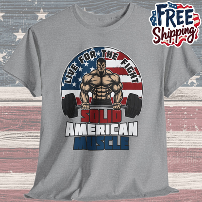 Solid American Muscle - Live for the Fight - Logo - Budget T-Shirt / Pump Cover
