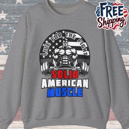 Solid American Muscle - Thin Gray Line Tribute Logo - Correctional Officer/First Responder Sweatshirt