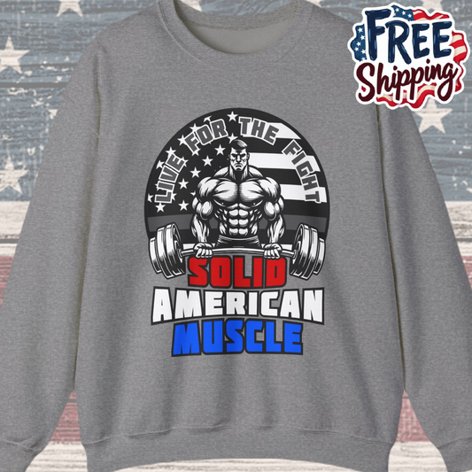 Solid American Muscle - Thin Gray Line Tribute Logo - Correctional Officer/First Responder Sweatshirt