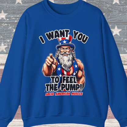 Solid American Muscle - I Want You to Feel the Pump! - Uncle Sam T-Shirt